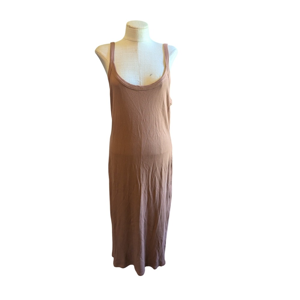 NWT Z Supply Melody Rib Tank Dress XL Sleeveless Casual Vintage Brown Long‎